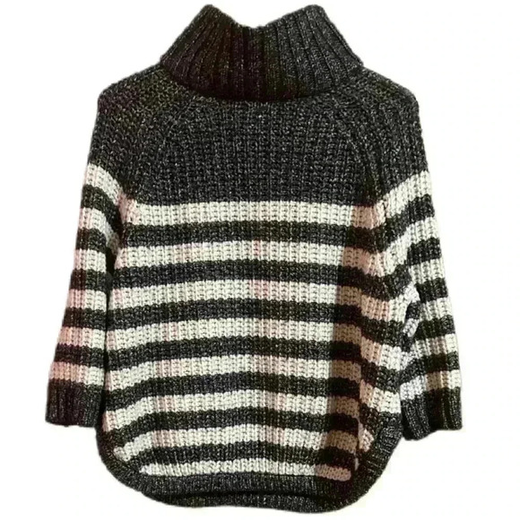 Victoria's Secret Chunky Knit Turtleneck Womens Sweater S Striped Heavy - Picture 2 of 8